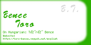 bence toro business card
